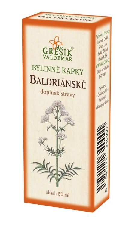 Baldriánské bylinné kapky Grešík 50 ml 