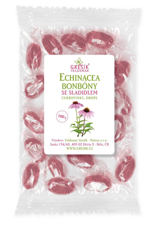 Echinacea se sladidlem - bylinné bonbóny Grešík 100 g 