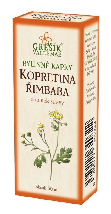 Kopretina řimbaba - bylinné kapky Grešík 50 ml 