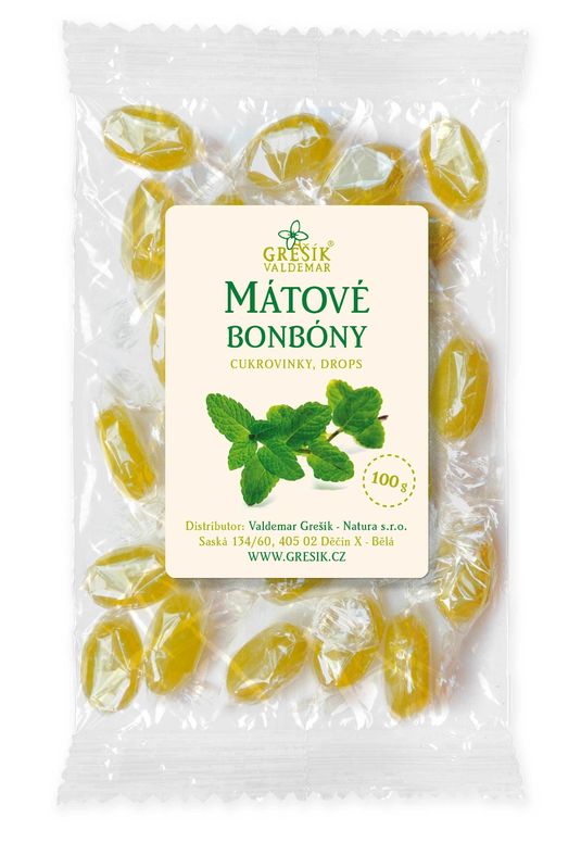 Mátové - bylinné bonbóny Grešík 100 g 