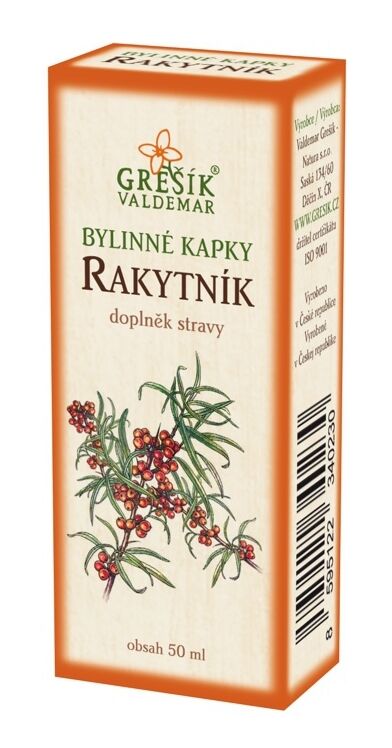 Rakytník - bylinné kapky Grešík 50 ml 
