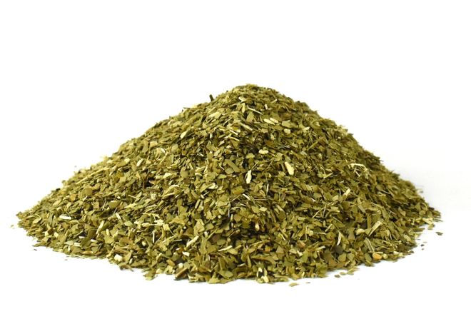 Yerba maté list přírodní řez. 